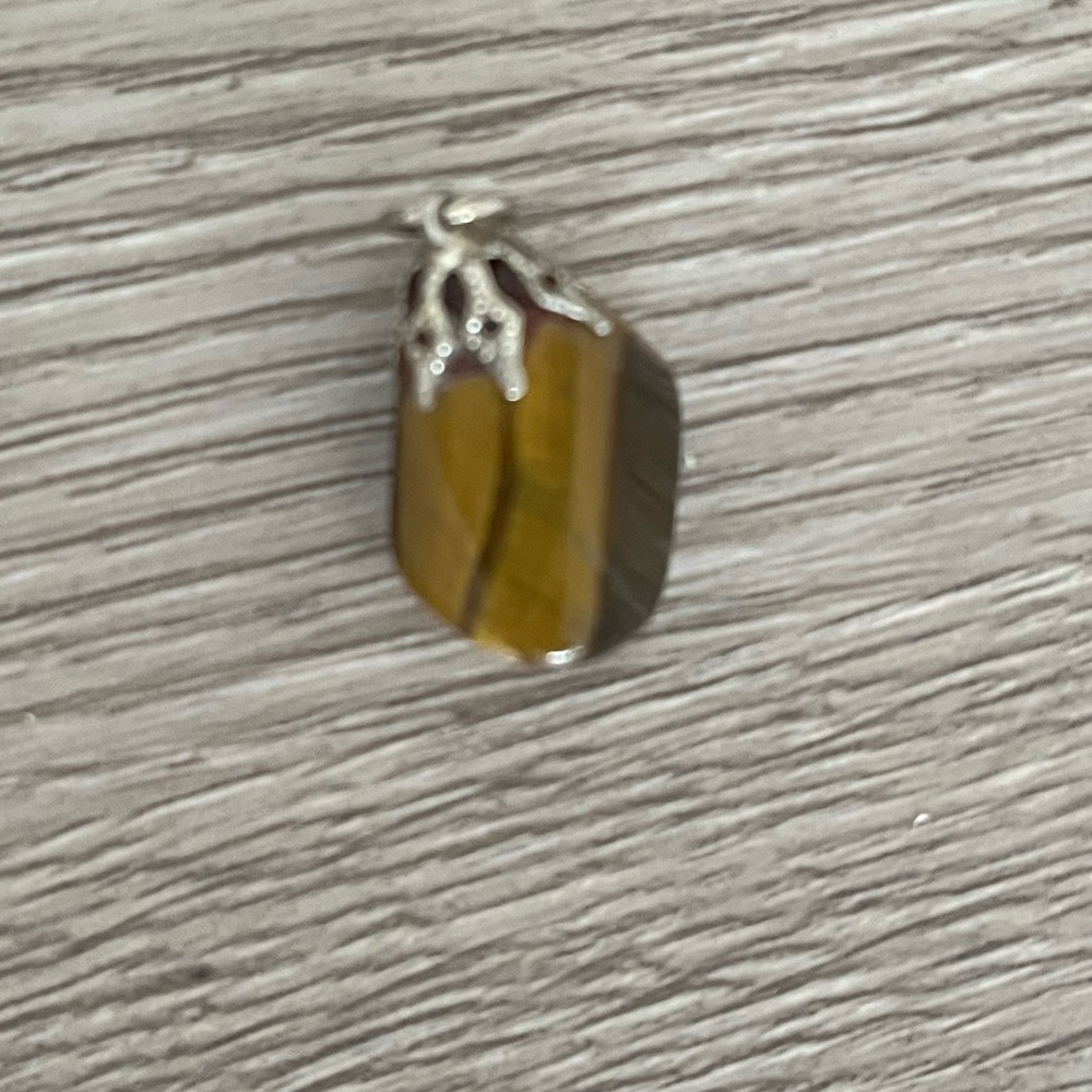Tigers eye gemstone charm pendant for necklace healing crystal